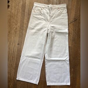 Mango cropped wide-leg jeans